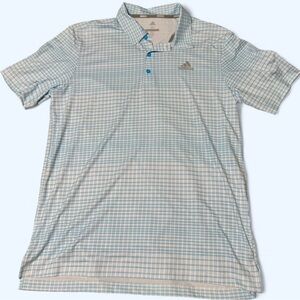 NWT Adidas Golf blue & white plaid polo Men’s Size Medium. Retails $65.